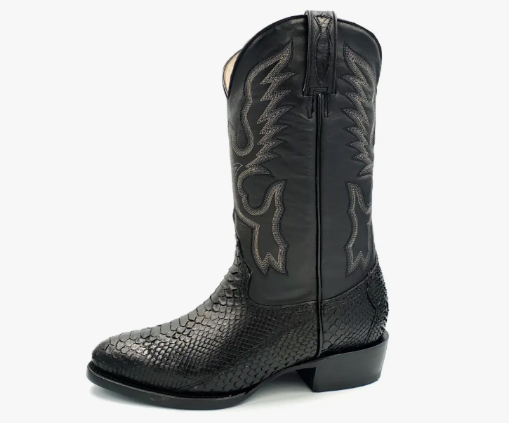 1040 Bota Vaquera Pitón Negro